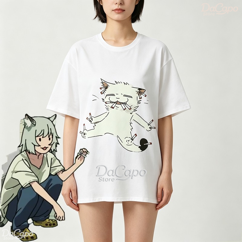 Anime Merchandise Shirt - تي شيرت قطني بأكمام قصيرة بطباعة